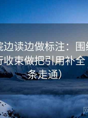 星辰影院边读边做标注：围绕结尾是不是强行收束做把引用补全（先把链条走通）