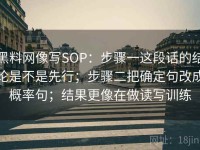 黑料网像写SOP：步骤一这段话的结论是不是先行；步骤二把确定句改成概率句；结果更像在做读写训练
